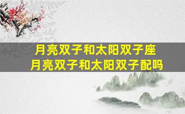 月亮双子和太阳双子座 月亮双子和太阳双子配吗